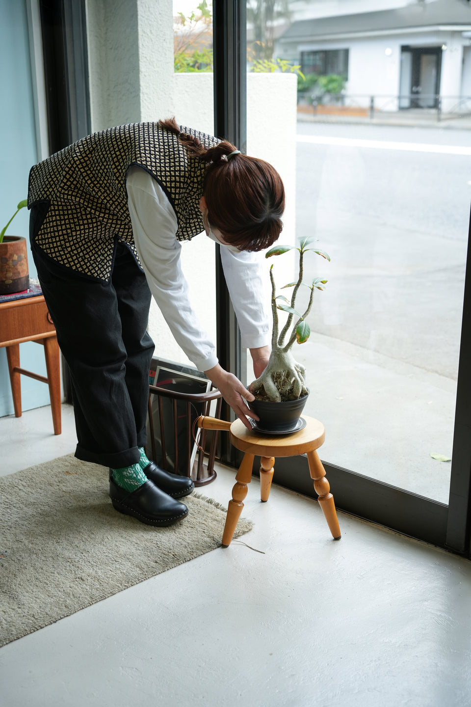 HIDA Magazine Rack Milk Stool Japanese Modern/飛騨産業 マガジンラック ミルクスツール キツツキ ジャパニーズモダン