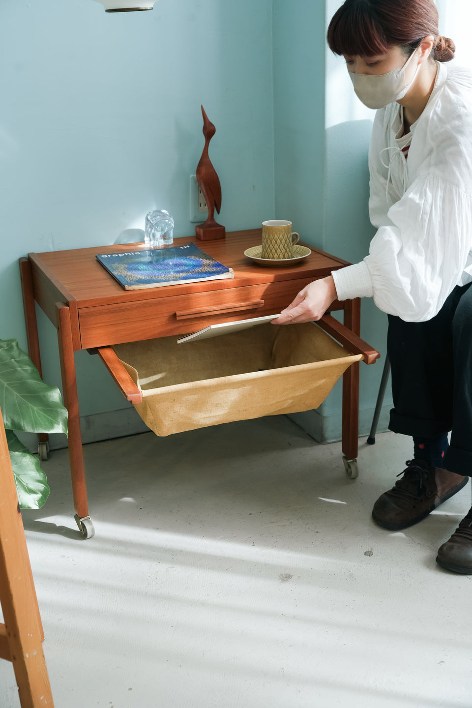 Danish Vintage PBJ Møbler Sewing Wagon Side Table/デンマークヴィンテージ ソーイングワゴン サイドテーブル 北欧家具