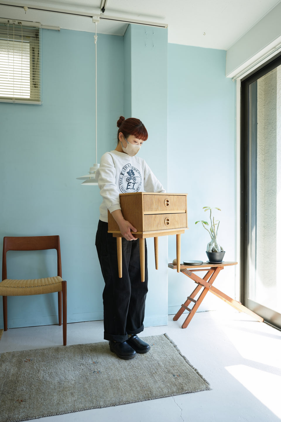 Danish Vintage Small Side Chest Oakwood/デンマークヴィンテージ スモールサイドチェスト 2段 オーク材