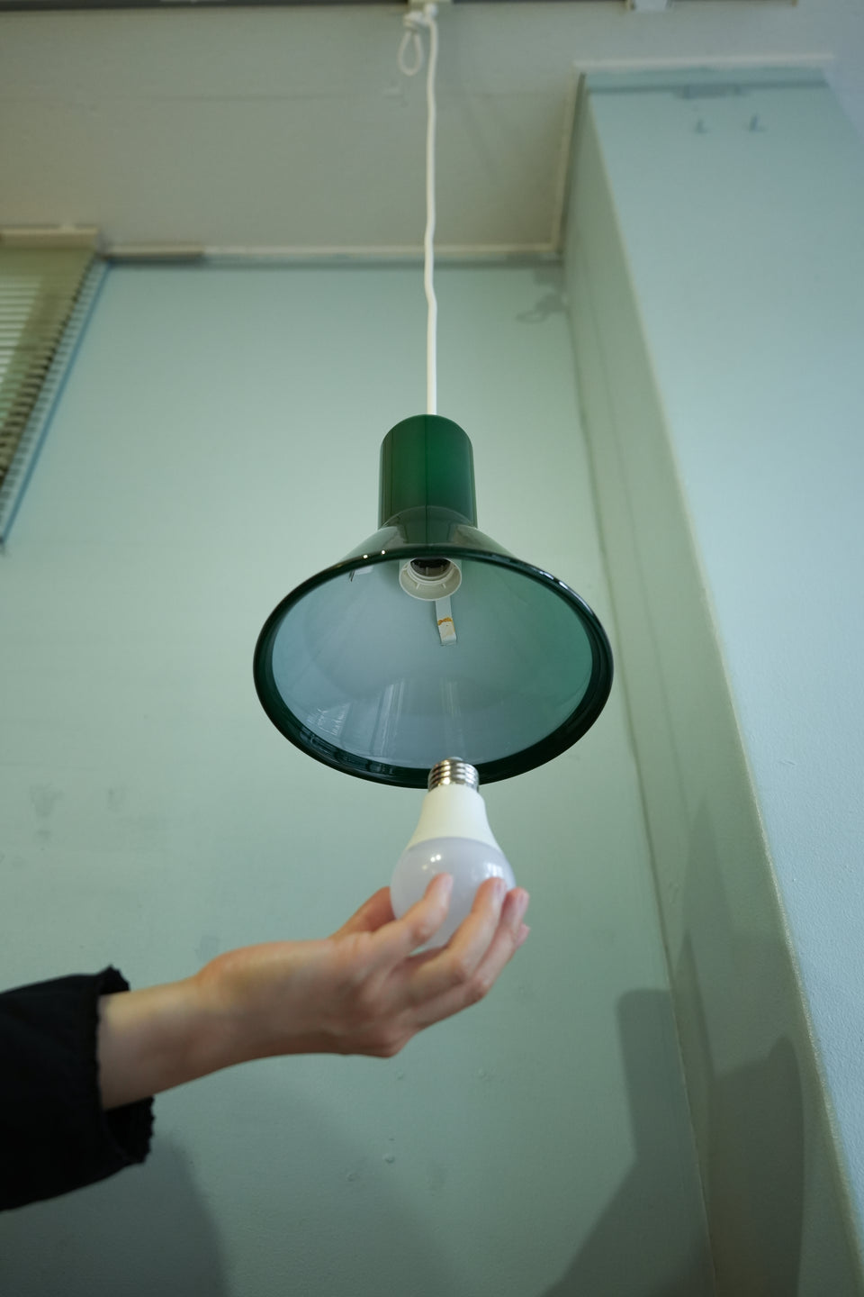 Green Holmegaard P&T Small Pendant Michael Bang/グリーン ホルムガード ペンダントライト 照明 デンマークヴィンテージ