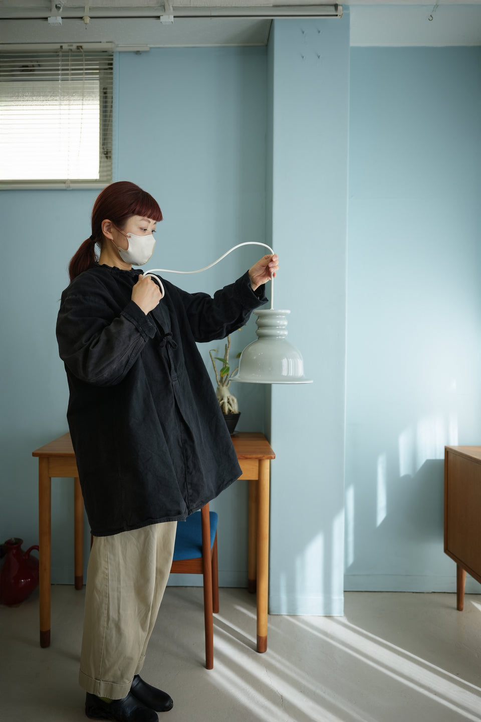 Holmegaard Pendant Light Gray Kro Danish Vintage /ホルムガード グレー 北欧ヴィンテージ ペンダントライト 照明