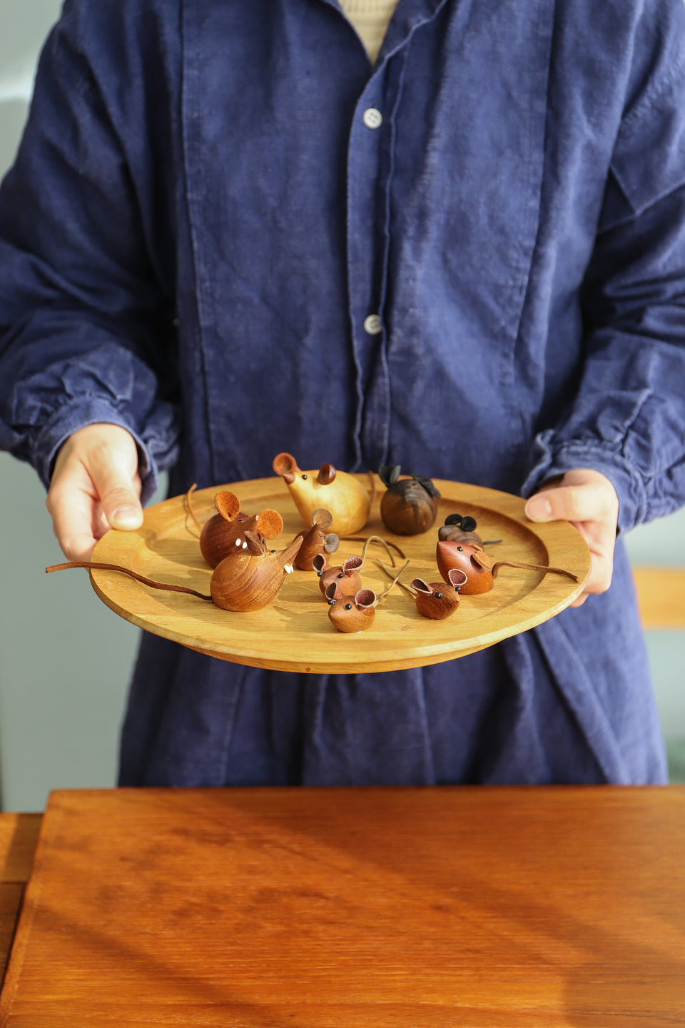 Danish Vintage Wooden Miniature Mouse Objet/デンマークヴィンテージ 木製 ネズミのオブジェ 北欧インテリア