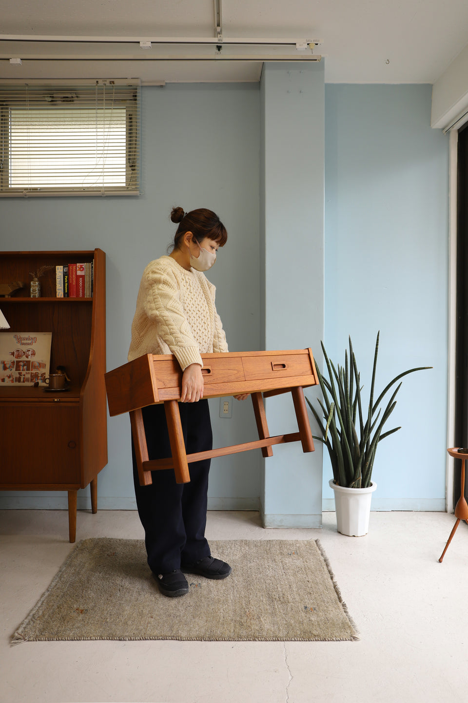 Swedish Vintage Glas & Trä Low Board Chest/スウェーデンヴィンテージ ローボード チェスト 北欧家具