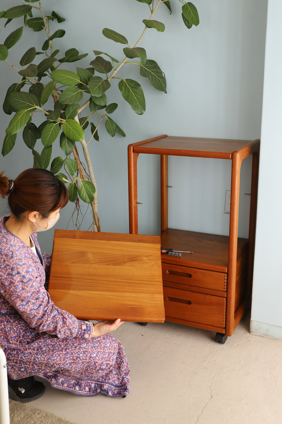 Danish Vintage Teakwood Trolley Shelf/デンマークヴィンテージ トロリー ワゴン シェルフ チーク材 北欧家具