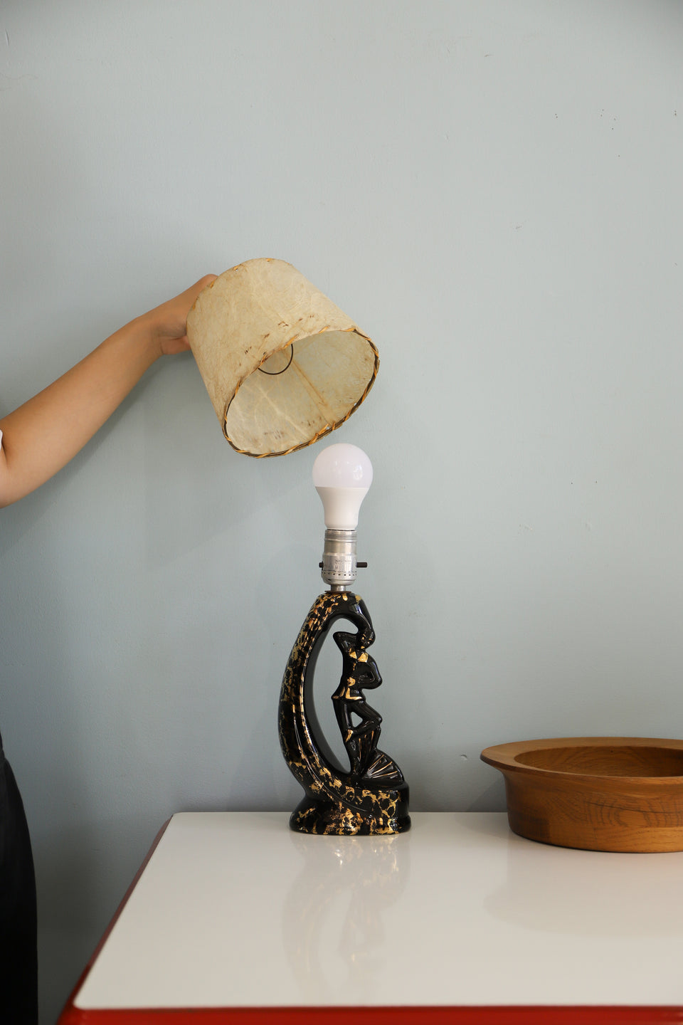 US Vintage Ceramic Dancer Lamp Pair/アメリカヴィンテージ ダンサーランプ ペア 照明 ミッドセンチュリー