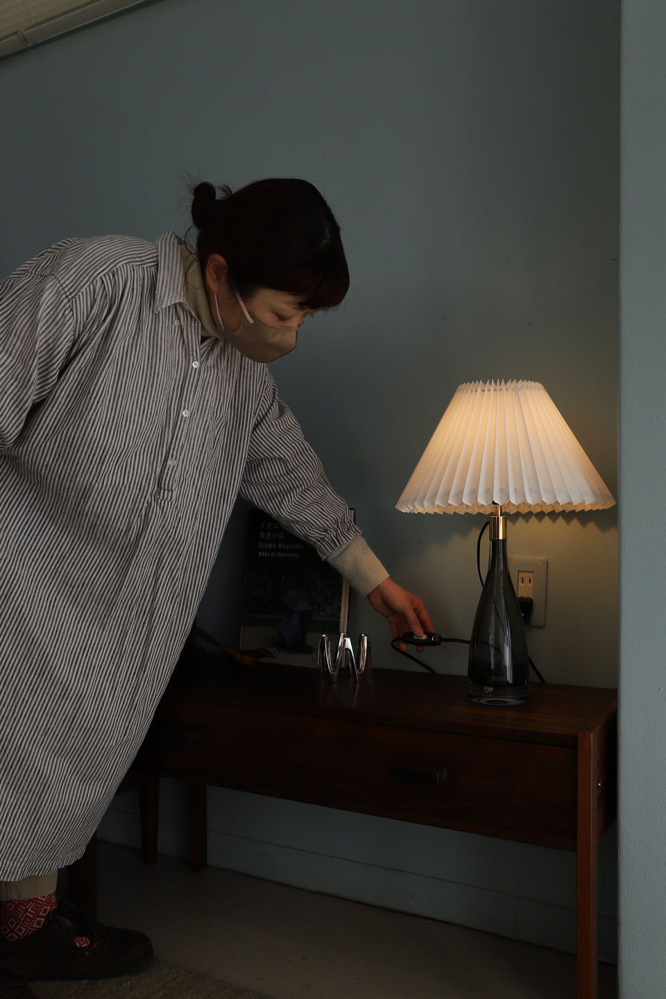 Swedish Vintage Strömbergshyttan Table Lamp Glass Vase/スウェーデンヴィンテージ ストロムベルグ テーブルランプ ガラスベース 間接照明 北欧インテリア