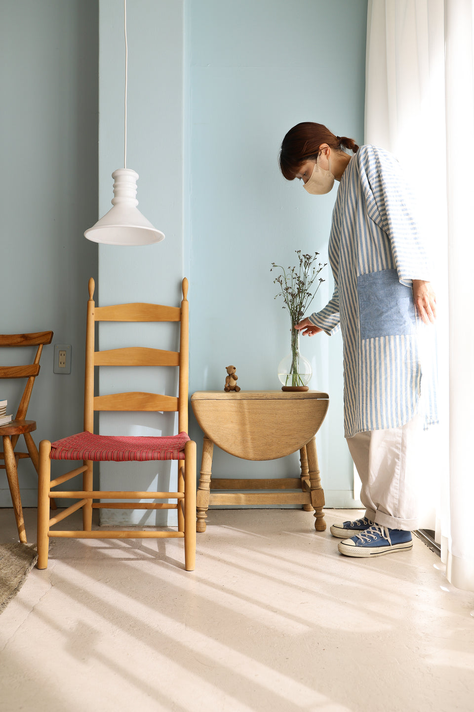 Danish Vintage Oakwood Extension Side Table/デンマークヴィンテージ エクステンションサイドテーブル オーク材 北欧家具