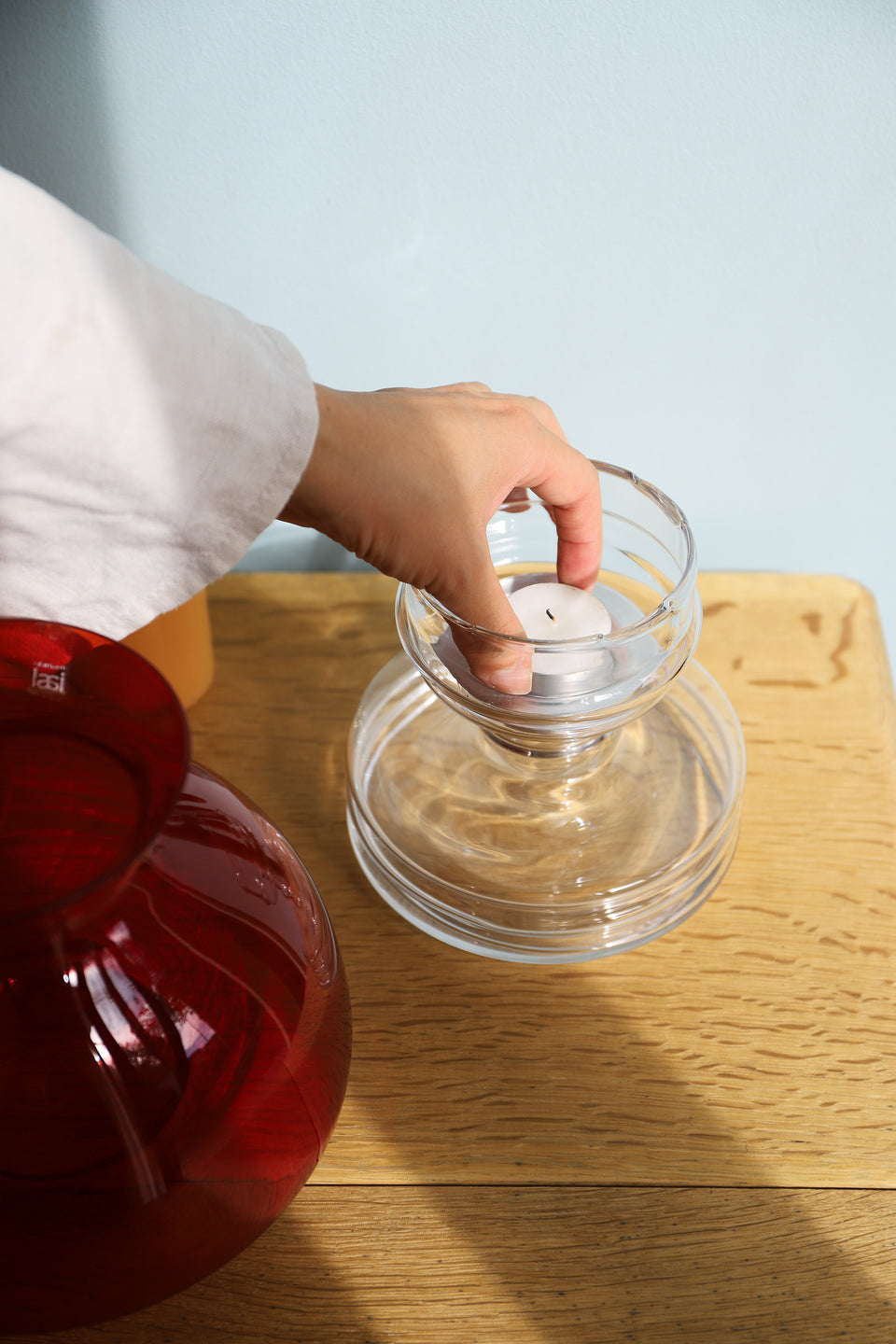 Scandinavian Vintage Glass Candle Holder/北欧ヴィンテージ キャンドルホルダー ガラス 燭台 ミッドセンチュリー