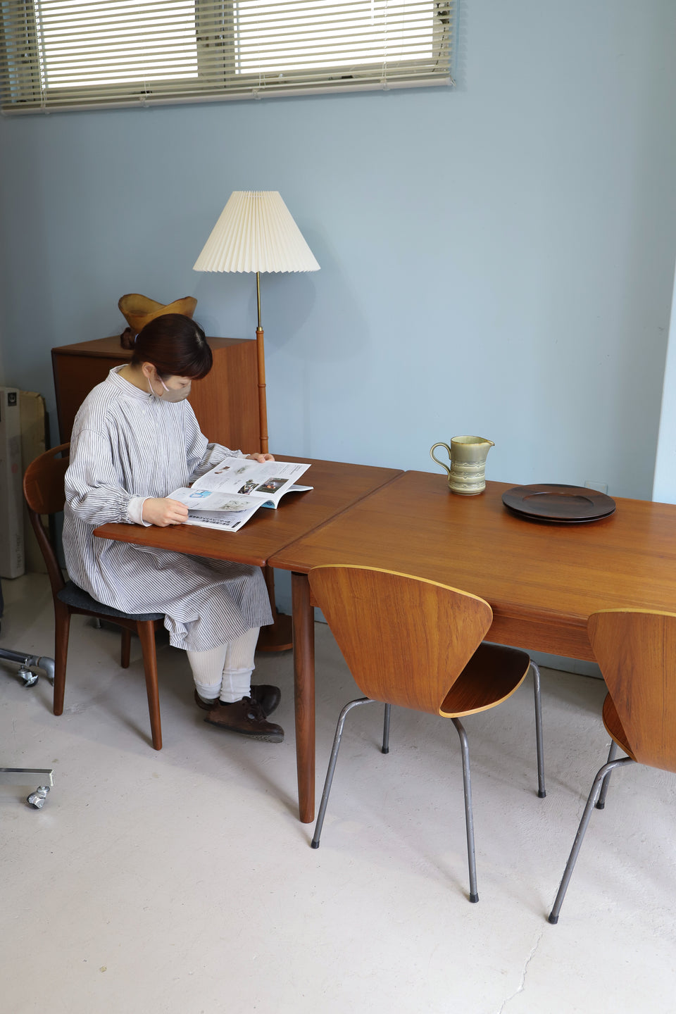 Teakwood Extension Dining Table Draw Leaf Danish Vintage/デンマークヴィンテージ ドローリーフ エクステンション ダイニングテーブル 北欧家具