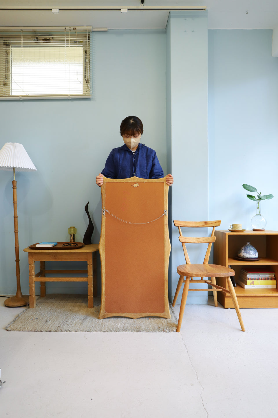Oakwood Frame Wall Mirror Aarhus Glasimport og Glassliberi Danish Vintage/デンマークヴィンテージ ウォールミラー 姿見 オーク材 北欧インテリア