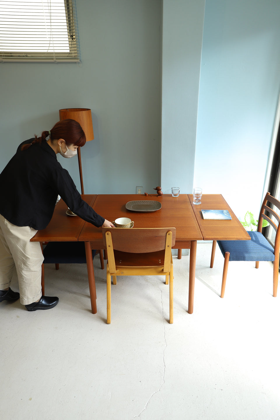Japanese Vintage Extension Dining Table/ジャパンヴィンテージ エクステンションダイニングテーブル チーク材 北欧デザイン