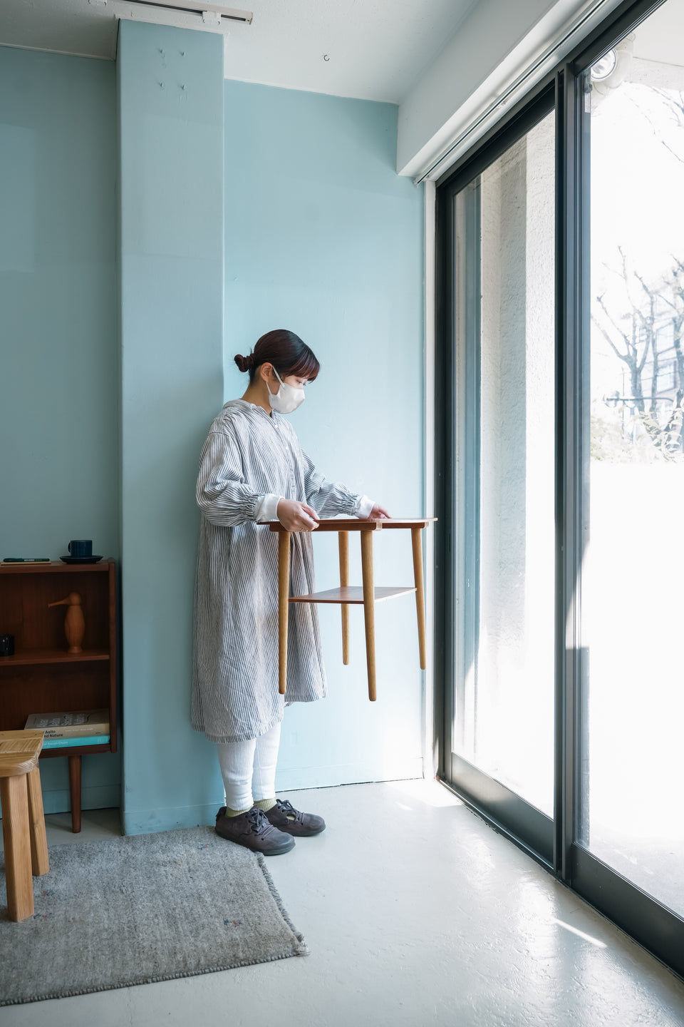 Side Table with Rack Danish Vintage/デンマークヴィンテージ サイドテーブル ラック付き