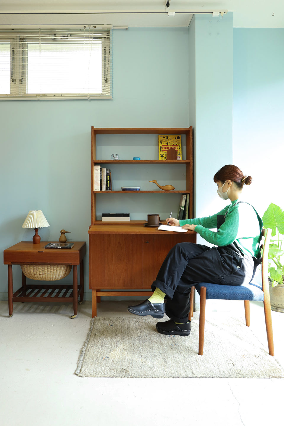 Swedish Vintage Bookcase Writing Bureau/スウェーデンヴィンテージ ブックケース ライティングビューロー オープンシェルフ 北欧家具