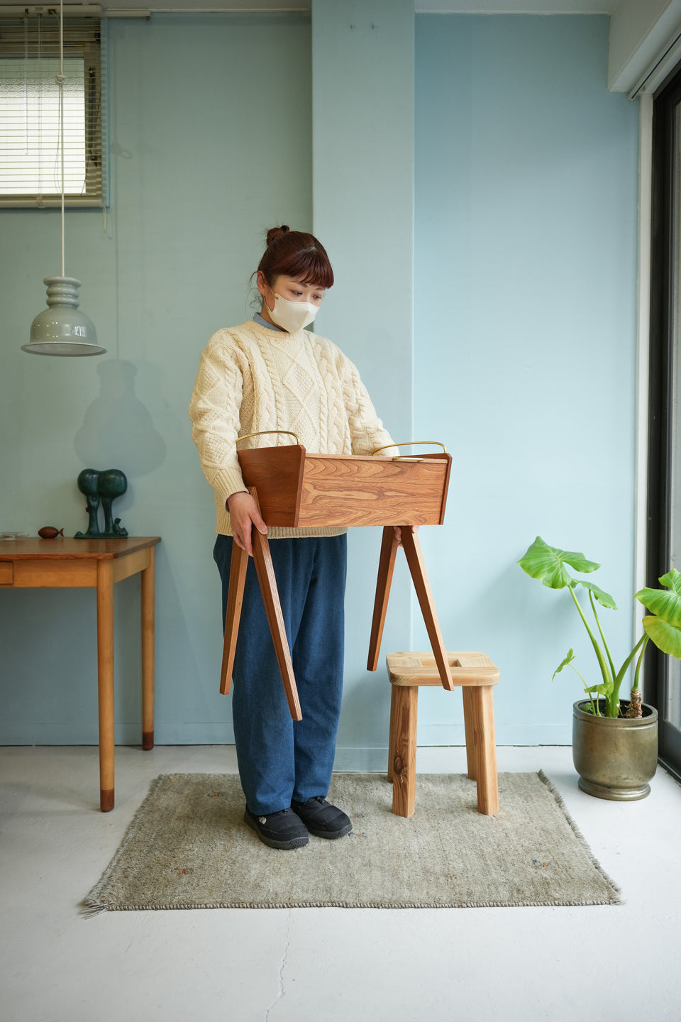 Swedish Vintage Sewing Box Side Table/スウェーデンヴィンテージ ソーイングボックス サイドテーブル 北欧家具
