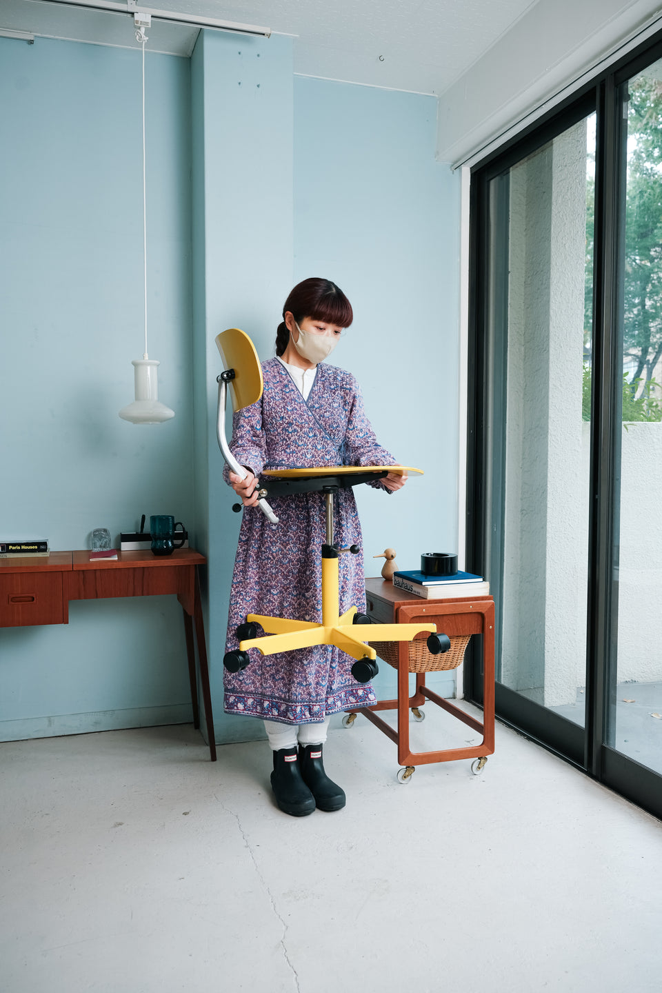 Vintage Jorgen Rasmussen Kevi Chair Yellow/ヴィンテージ ケヴィ キャスターチェア ヨルゲン・ラスムッセン 北欧デザイン