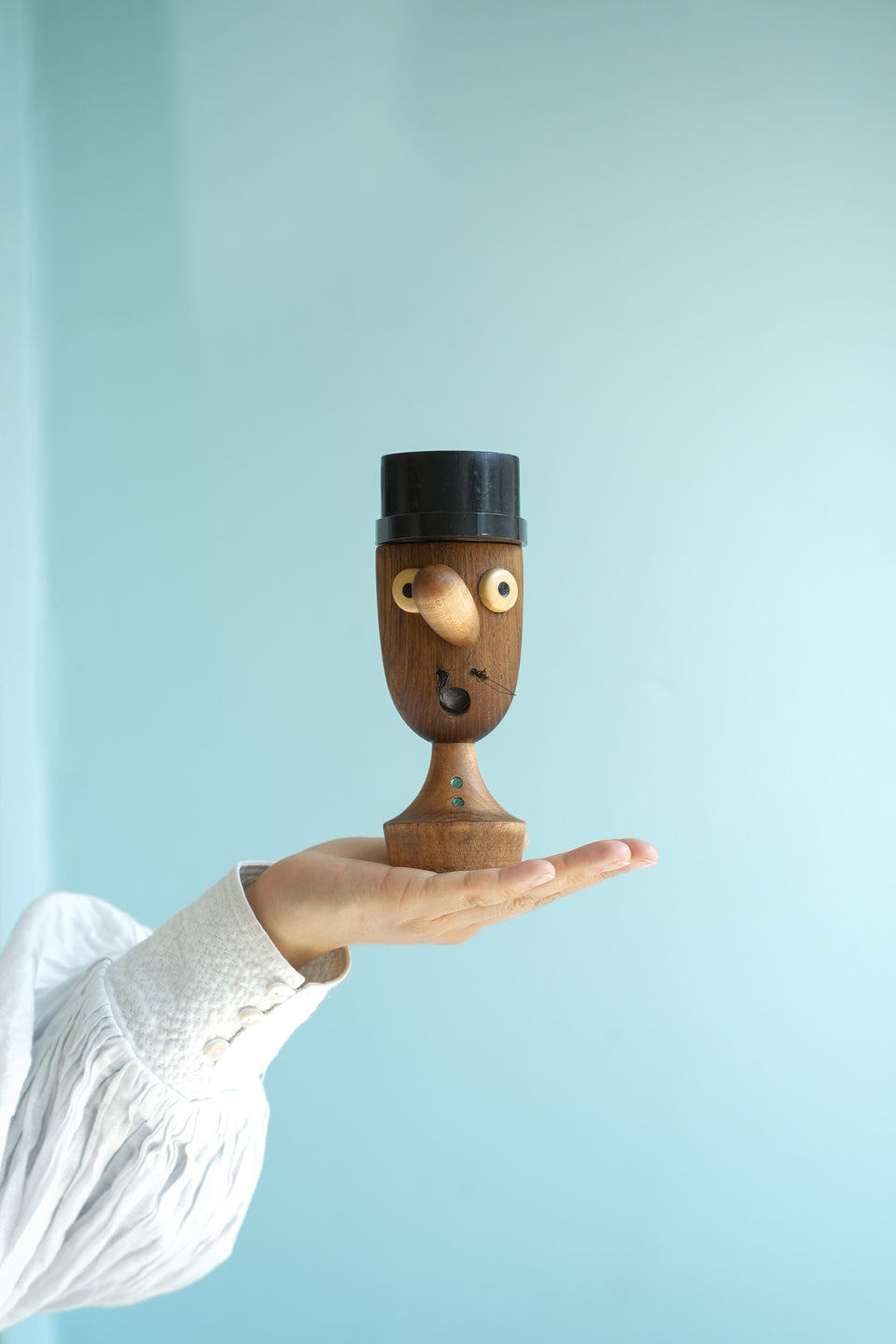 Vintage Wooden Doll Piggy Bank/ヴィンテージ 木製人形 貯金箱 レトロ