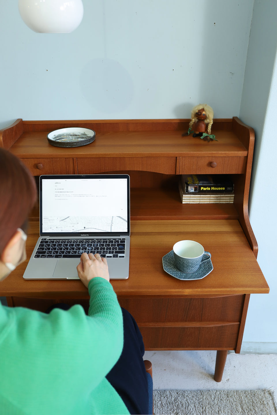 Writing Bureau Teakwood Danish Vintage/デンマークヴィンテージ ライティングビューロー チーク材 北欧家具