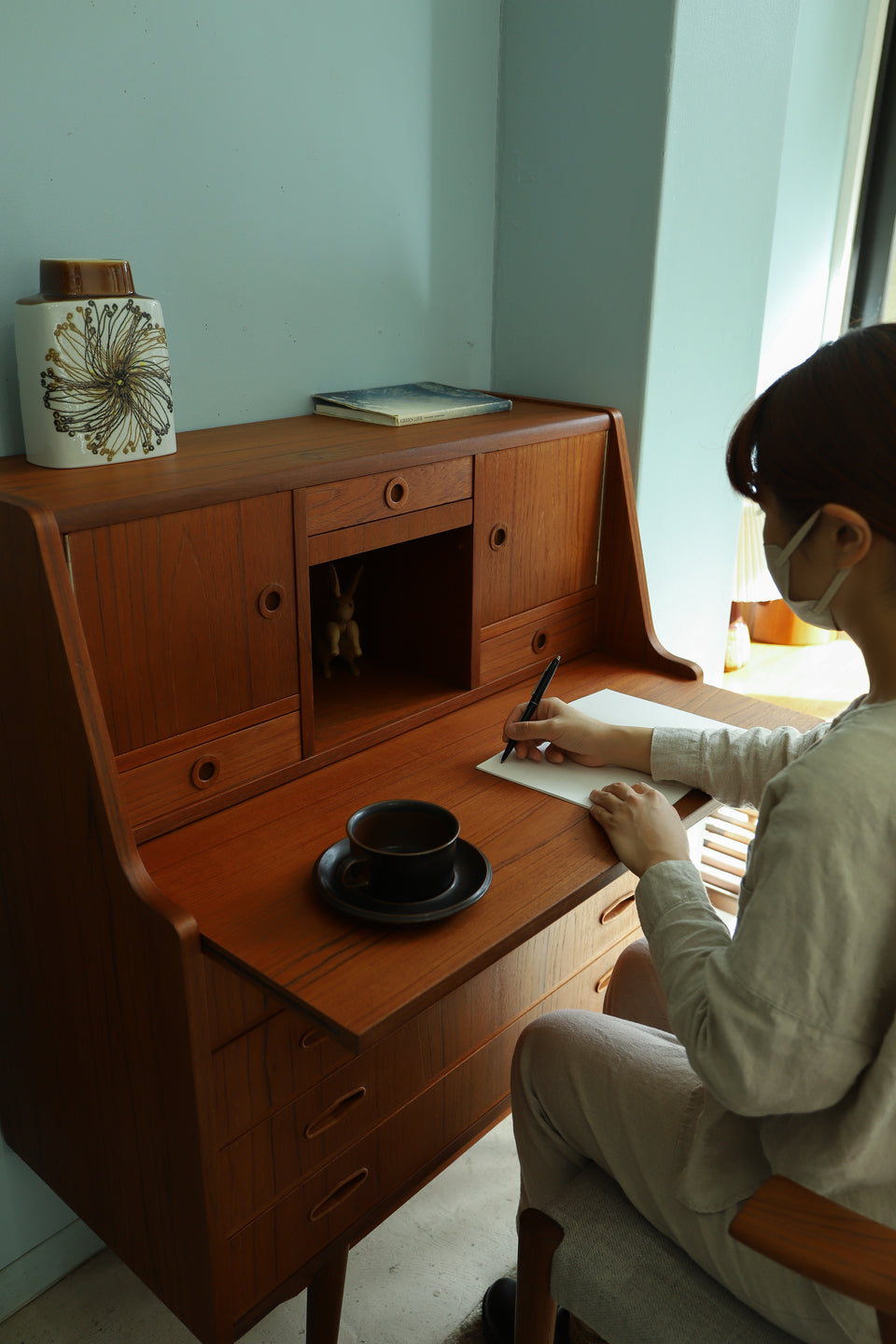 Writing Bureau with Mirror Danish Vintage/デンマークヴィンテージ ライティングビューロー ミラー付き ドレッサー 北欧家具