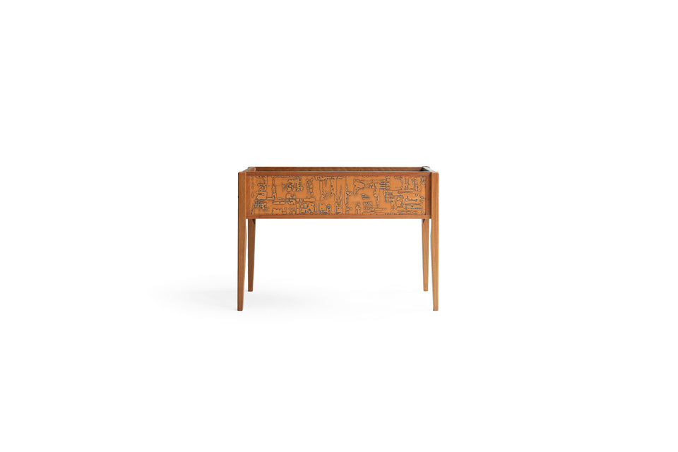 Danish Teak Planter with Copper Relief/デンマークヴィンテージ プランター チーク材 北欧インテリア