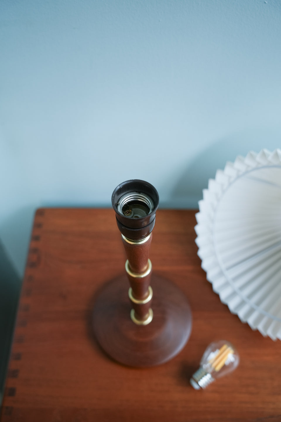 Danish Vintage Teakwood Stand Table Lamp/デンマークヴィンテージ テーブルランプ チーク材 照明 北欧インテリア