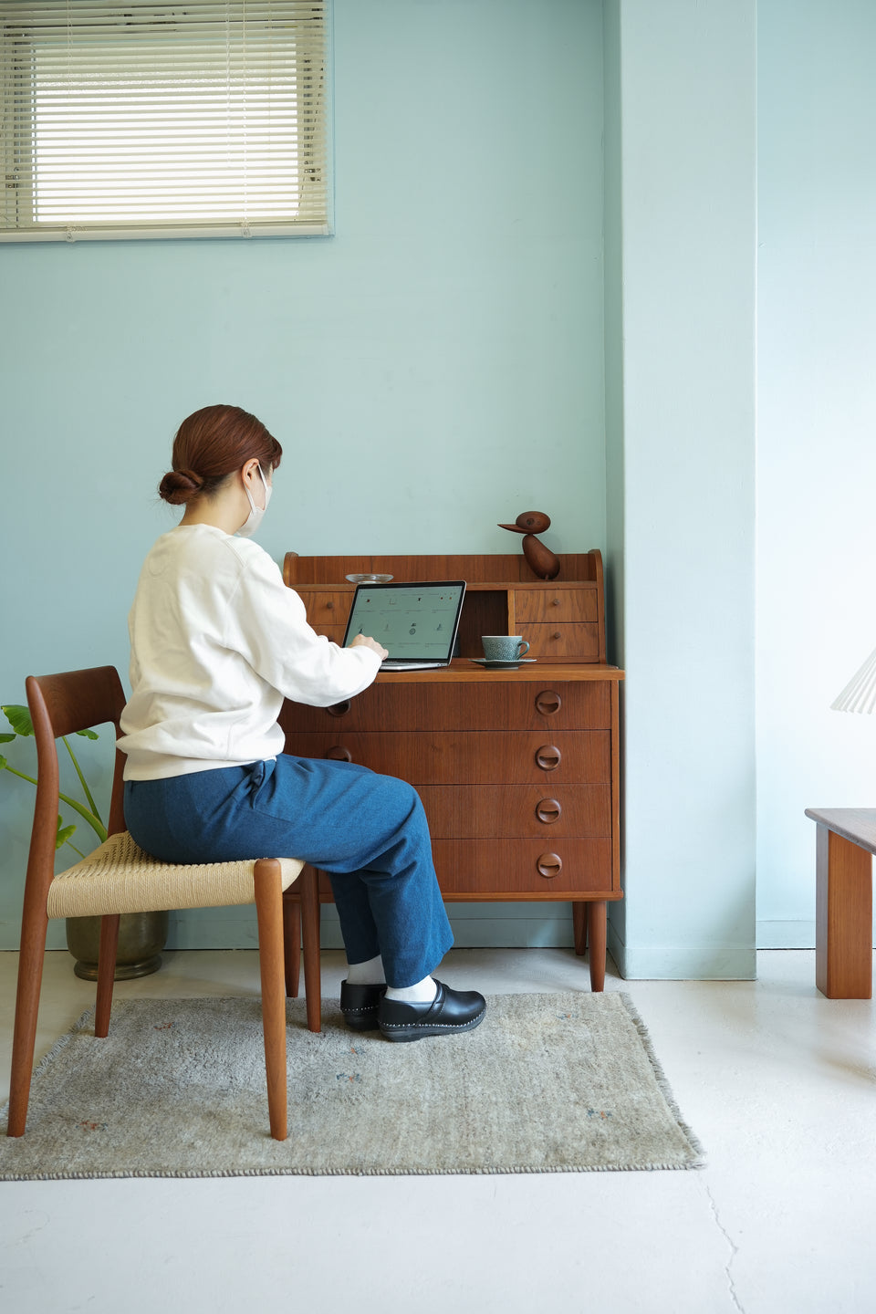 Danish Vintage Writing Bureau Dresser/デンマークヴィンテージ ライティングビューロー ミラー付き 北欧家具