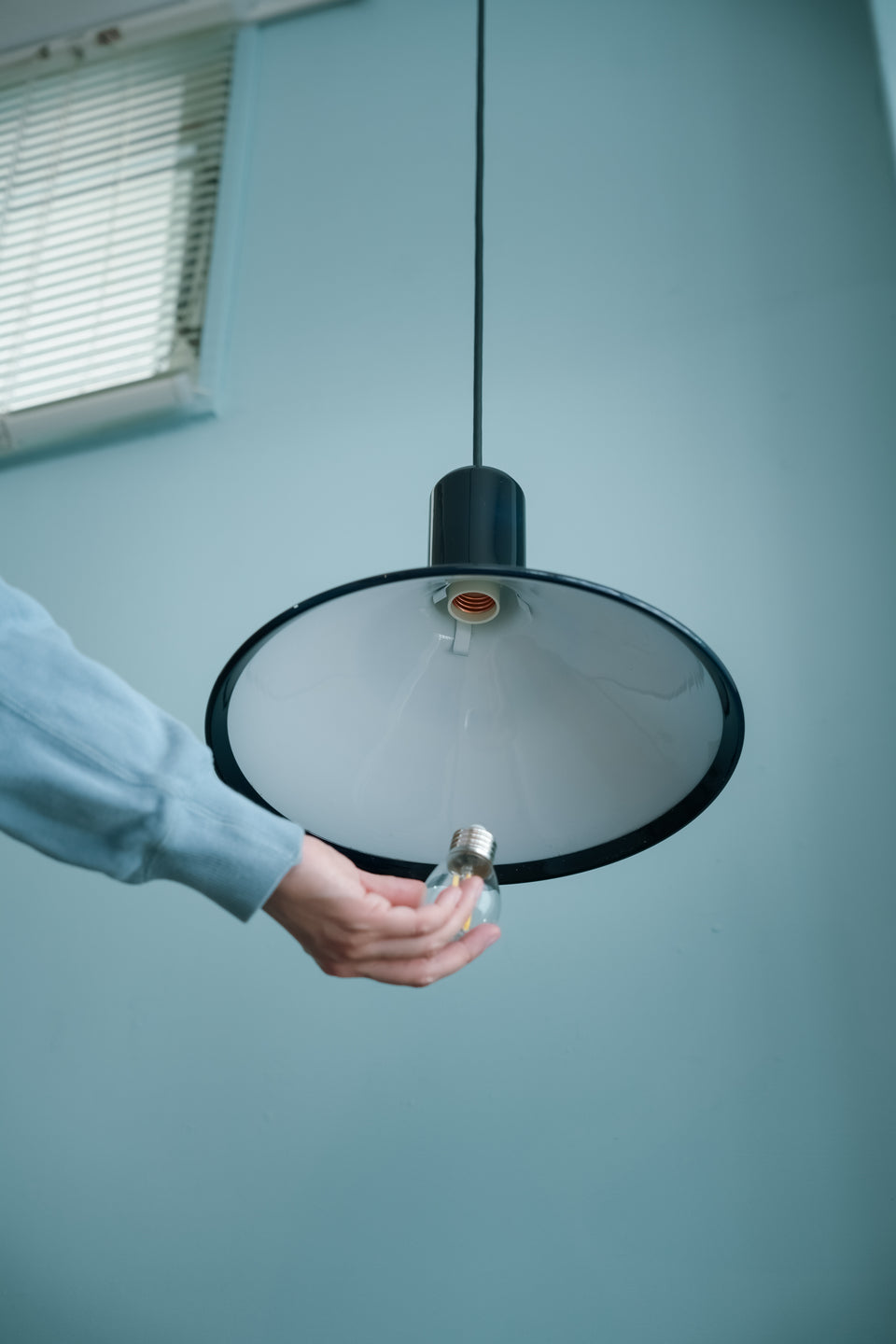 Holmegaard Pendant Light P&T Blue Michael Bang/ホルムガード ペンダントライト マイケル・バング ブルー 照明 デンマークヴィンテージ