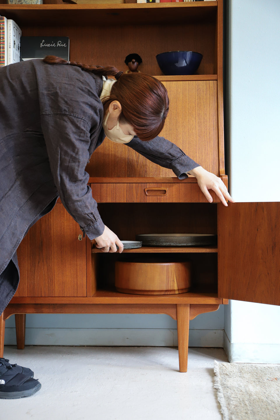 Danish Vintage Bookcase Writing Bureau H.P.Hansen Møbelindustri/デンマークヴィンテージ H.P.ハンセン ブックケース ライティングビューロー 北欧家具