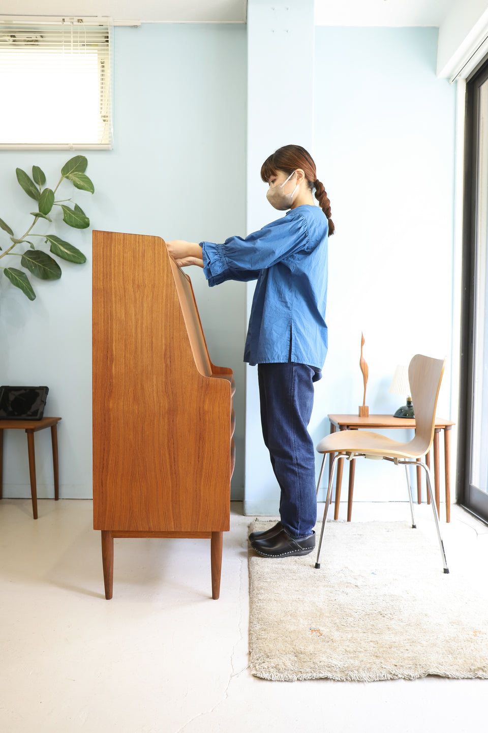 Danish Vintage Writing Bureau Secretary Desk/デンマークヴィンテージ ライティングビューロー チーク材 北欧家具