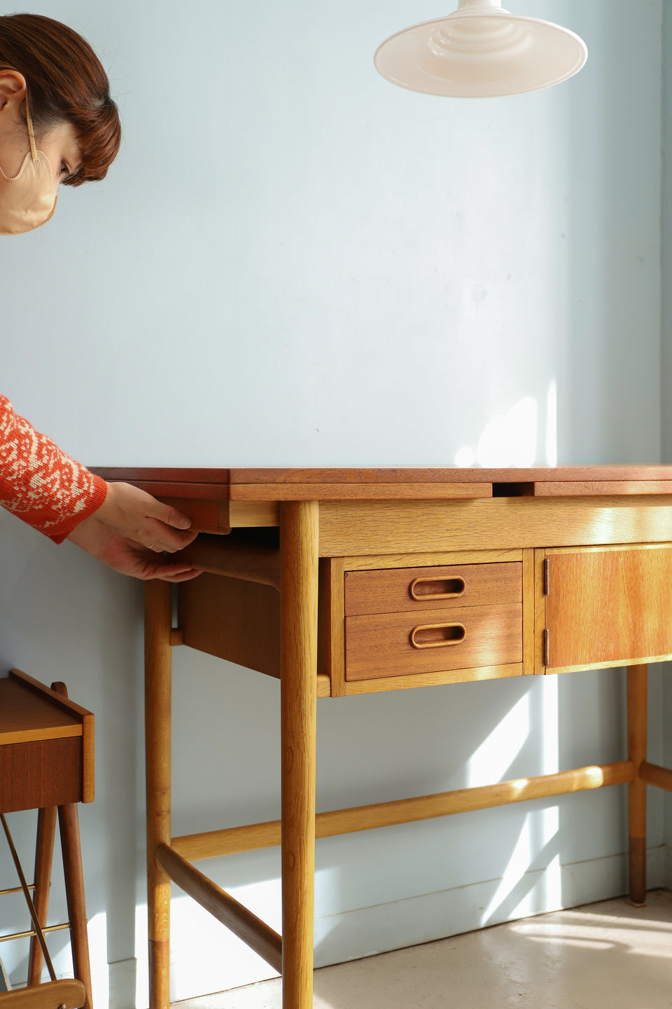 Danish Vintage Extension Desk/デンマークヴィンテージ エクステンションデスク 机 テーブル 北欧家具