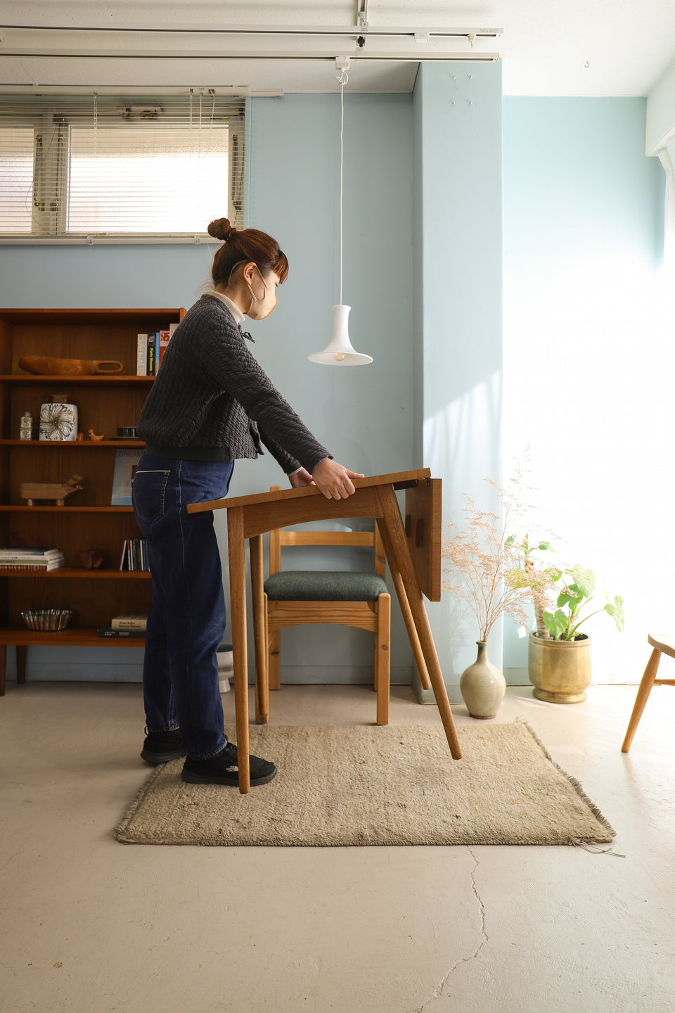 Japanese Vintage Drop Leaf Melamine Top Table/ジャパンヴィンテージ ドロップリーフ メラミントップ テーブル レトロモダン