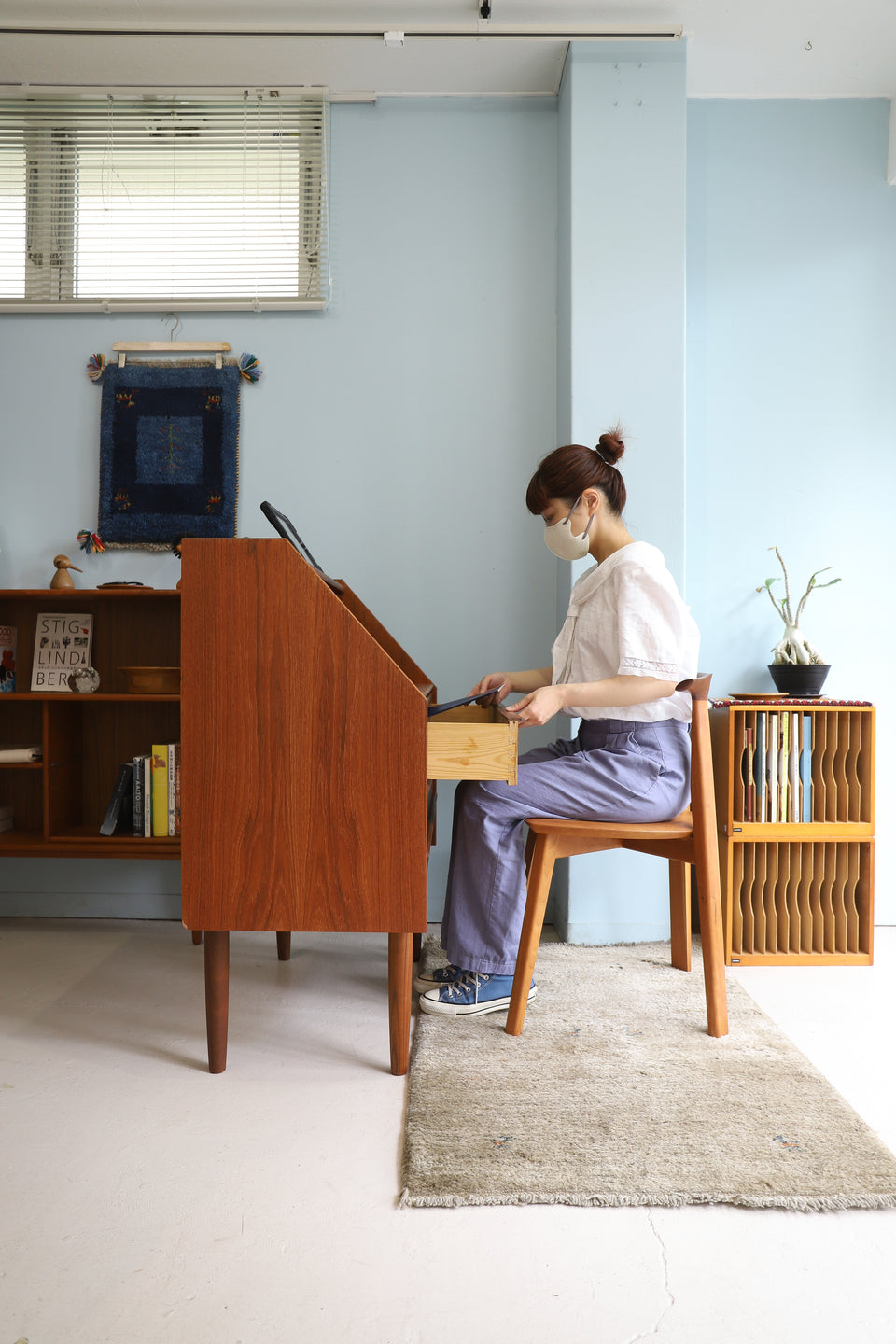 Danish Vintage Hanbjerg Møbelfabrik Writing Bureau/デンマークヴィンテージ ライティングビューロー デスク チーク材 北欧家具
