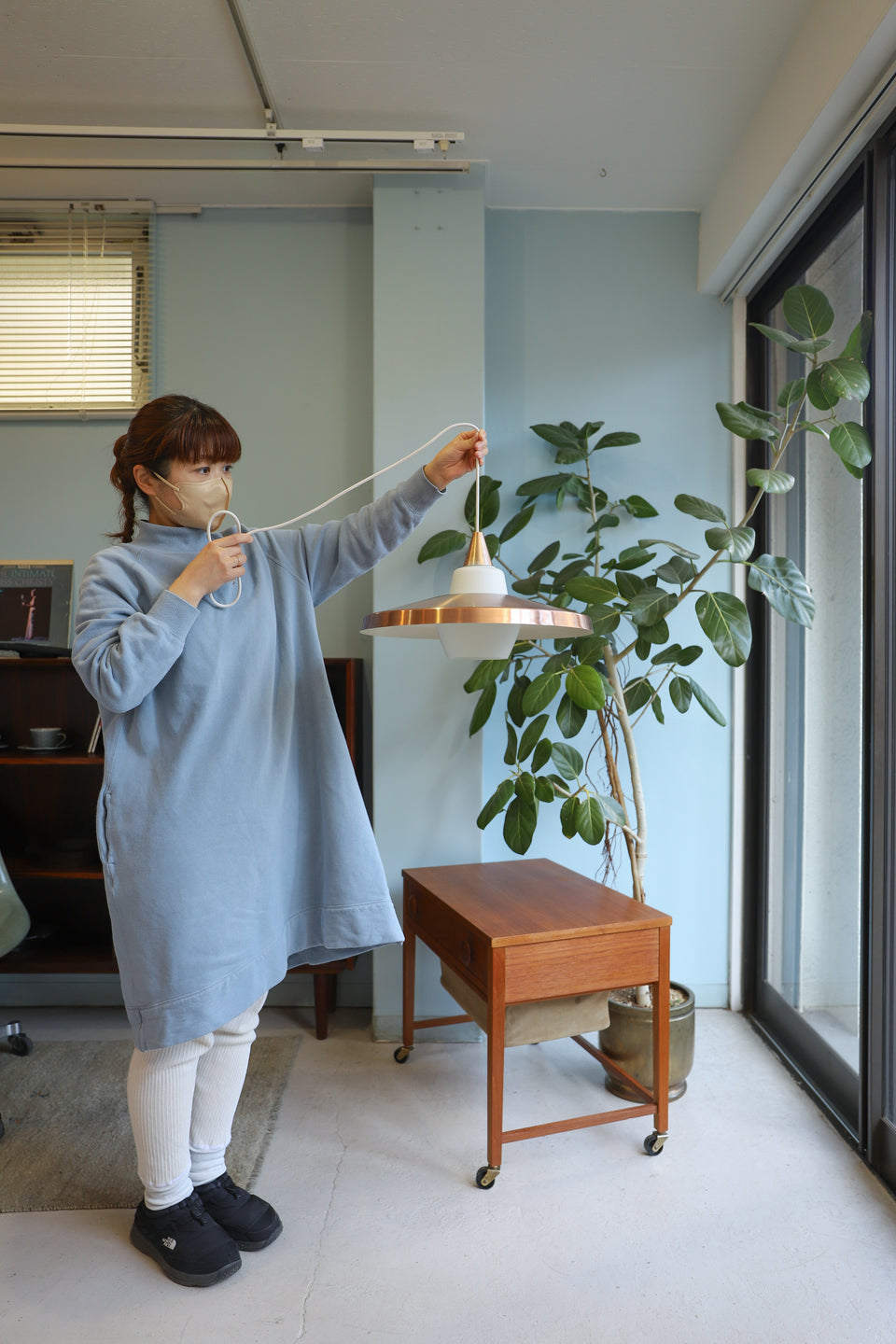 Danish Vintage Copper Glass Pendant Light/デンマークヴィンテージ ペンダントライト コッパー ガラス 照明 北欧インテリア