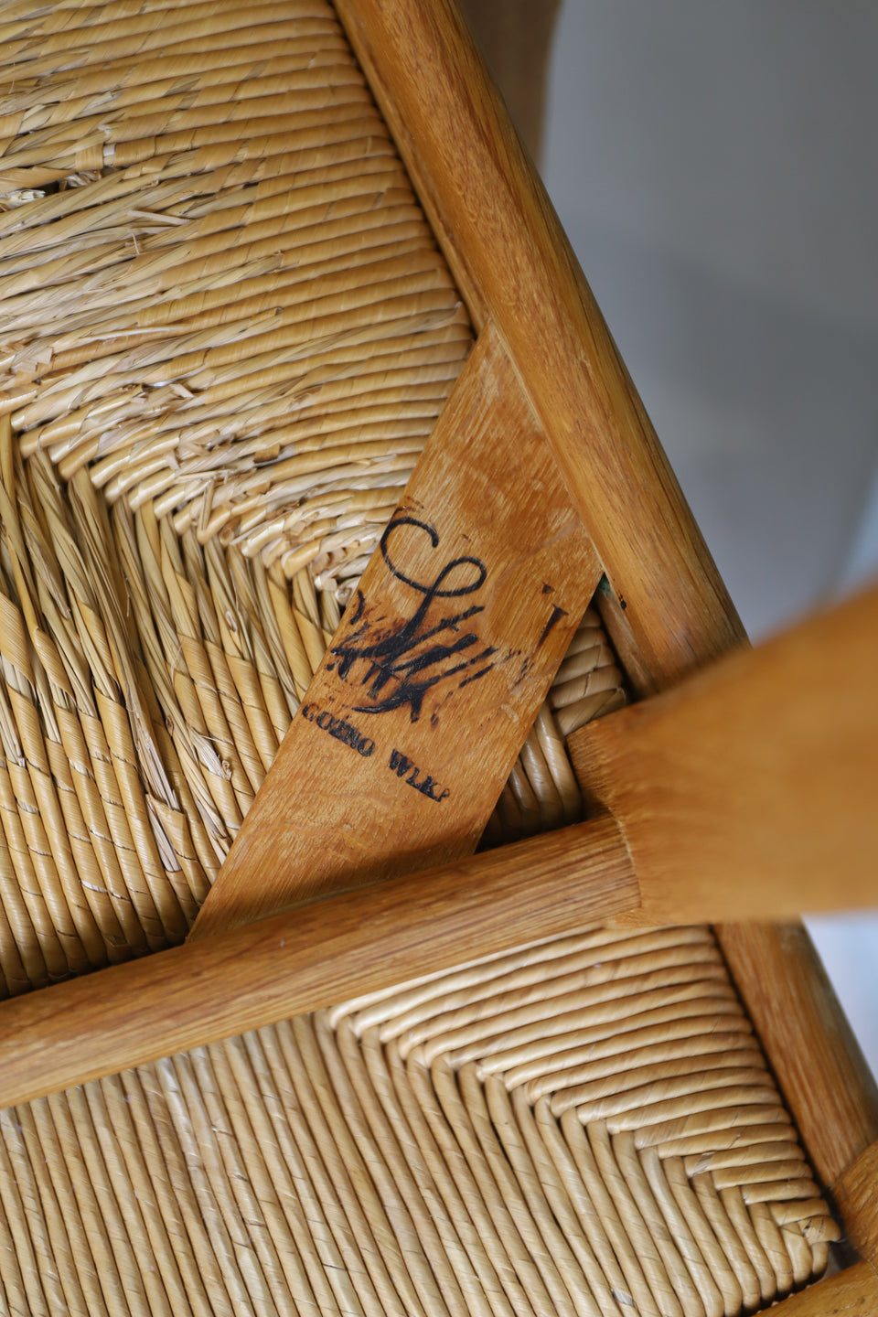 Ludwik Styl Oakwood Rush Seat High Back Chair/ポーランド製 ハイバックチェア オーク材 ラッシュシート 椅子