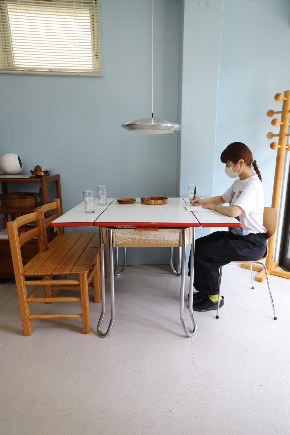 US Vintage Enamel Top Extension Kitchen Table/アメリカヴィンテージ エナメルトップ キッチンテーブル エクステンション