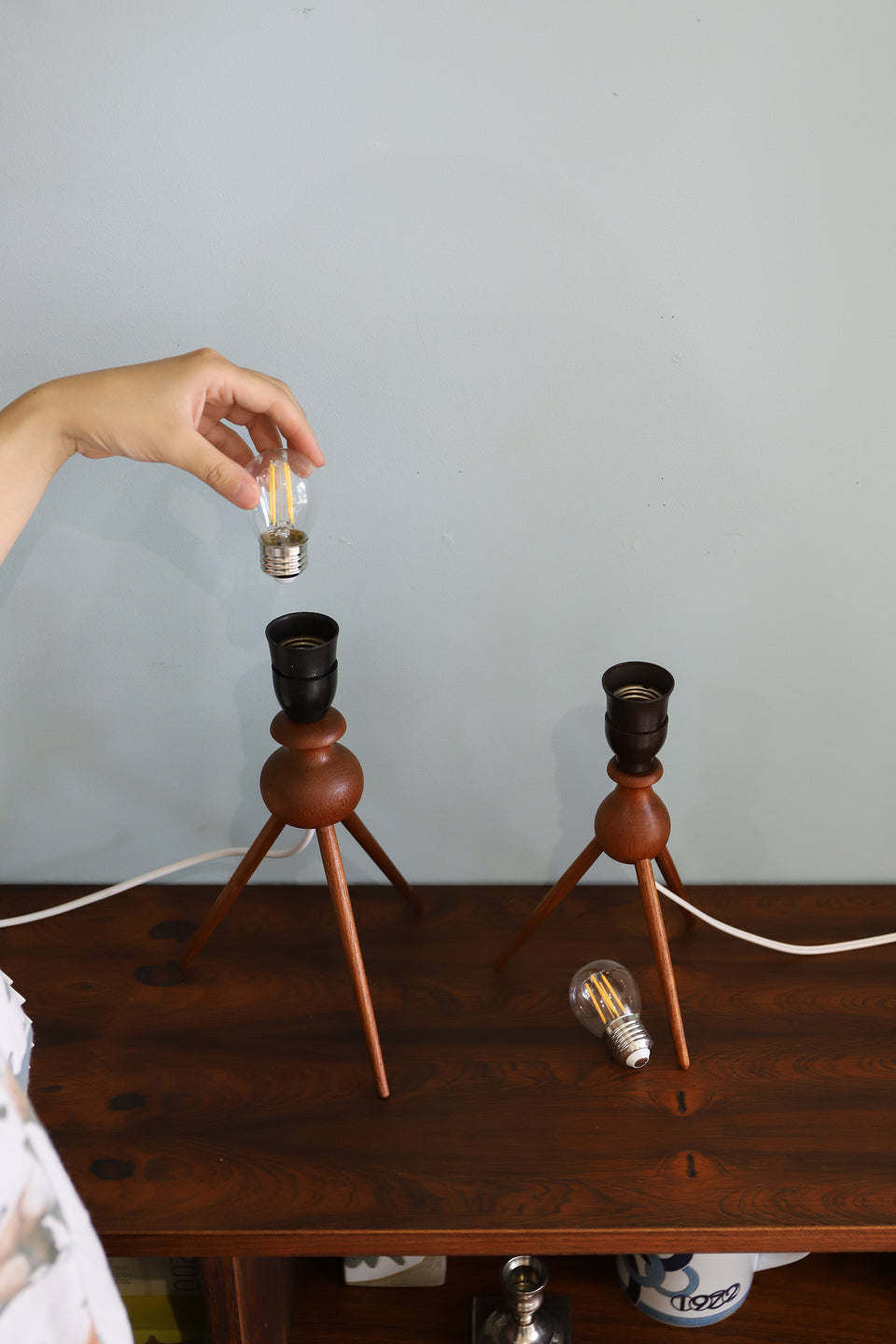 Teakwood Tripod Table Lamp Danish Vintage/デンマークヴィンテージ テーブルランプ チーク材 間接照明 北欧インテリア