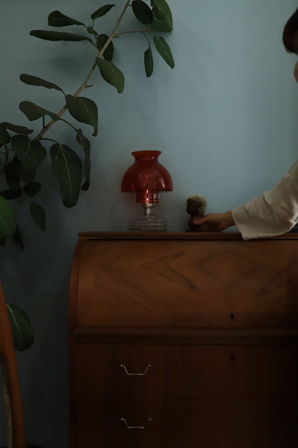 Scandinavian Vintage Glass Candle Holder/北欧ヴィンテージ キャンドルホルダー ガラス 燭台 ミッドセンチュリー