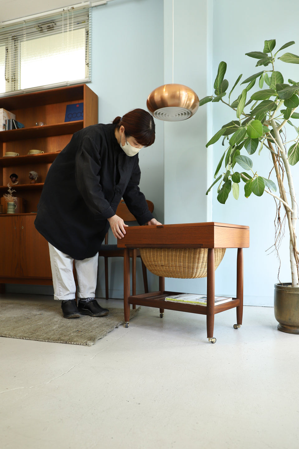 Danish Vintage Sewing Table Wagon Ejvind A. Johansson R101/デンマークヴィンテージ ソーイング テーブル ワゴン
