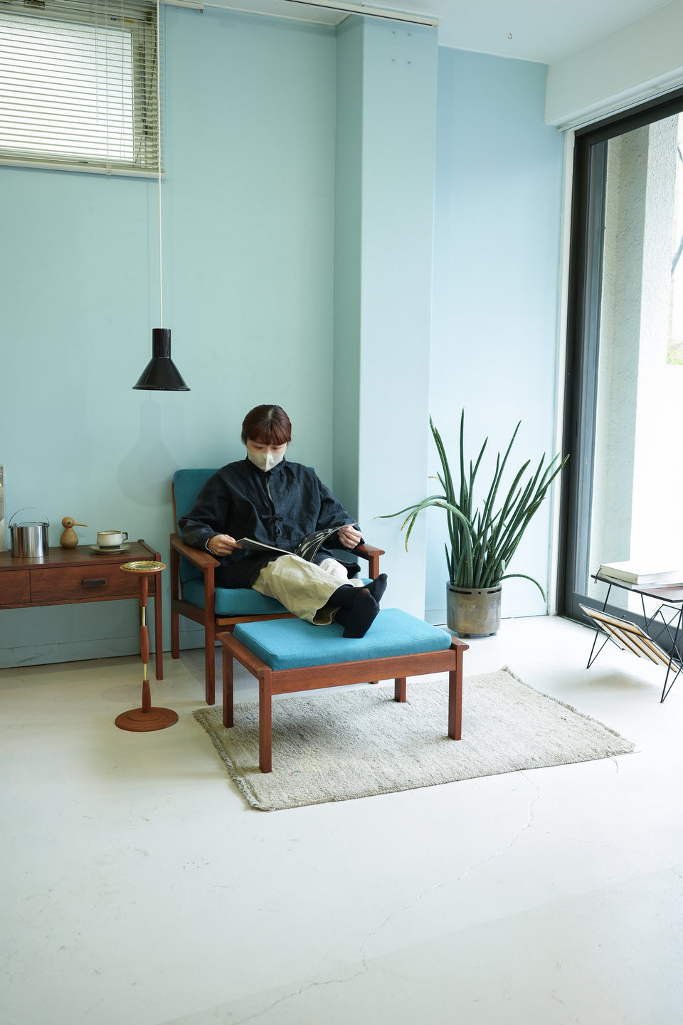 Illum Wikkelso Capella Easy Chair with Ottoman Niels Erik Eilersen/イルム・ヴィケルソー イージーチェア カペラ アイラーセン デンマークヴィンテージ