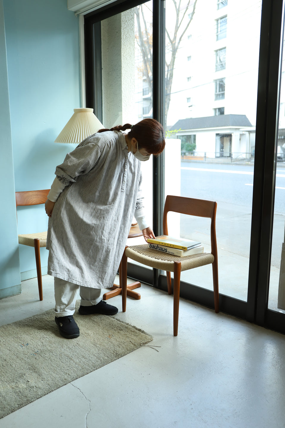 J.L. Møller Dining Chair No.77 N.O. Møller Teakwood/J.L.モラー ダイニングチェア チーク材 ペーパーコード 北欧ヴィンテージ