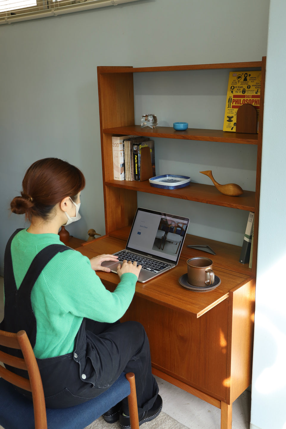 Swedish Vintage Bookcase Writing Bureau/スウェーデンヴィンテージ ブックケース ライティングビューロー オープンシェルフ 北欧家具