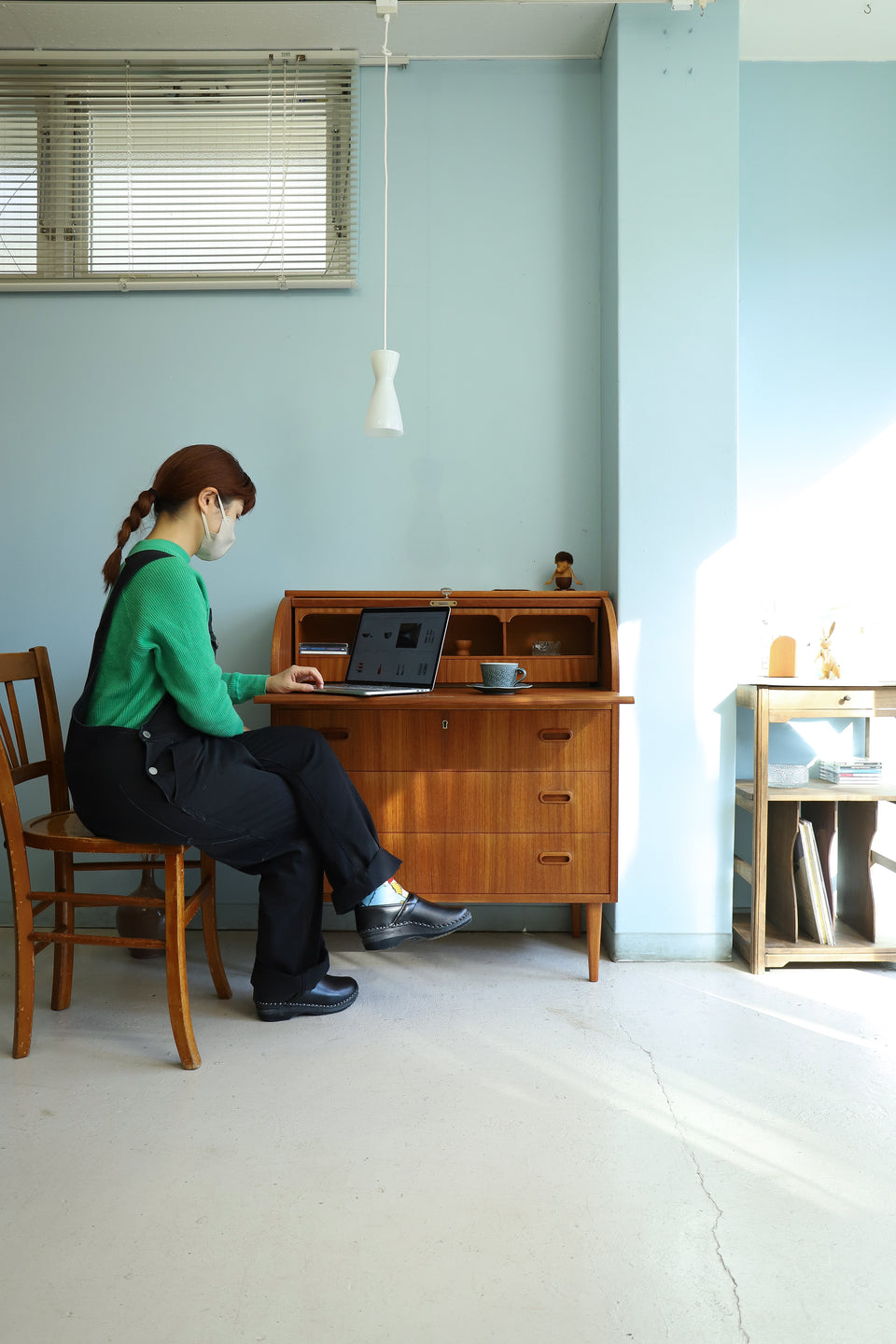 Swedish Vintage Rolltop Writing Bureau Egon Ostergaard/スウェーデンヴィンテージ ロールトップ ライティングビューロー 北欧家具