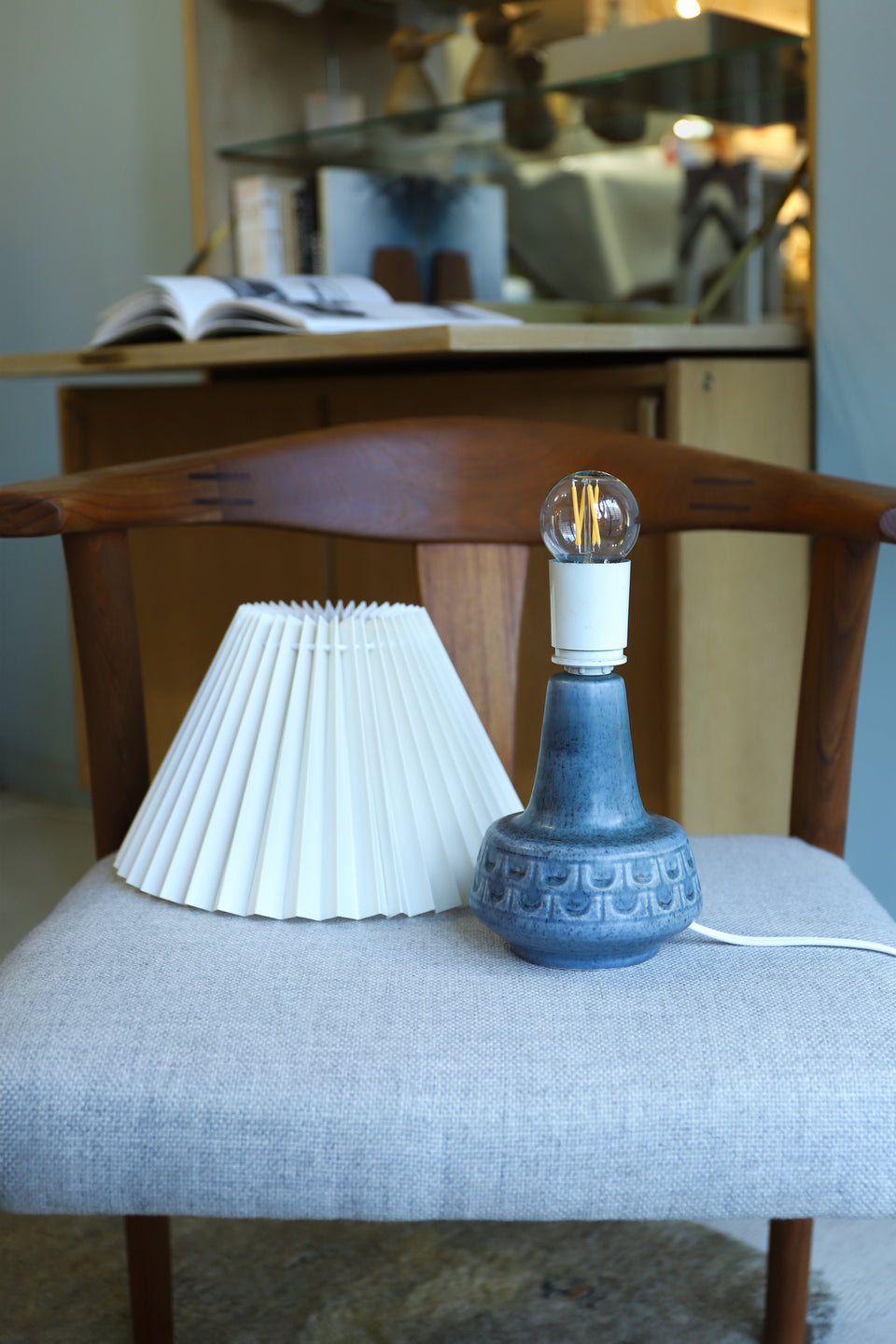 Table Lamp Søholm blue Danish Vintage/テーブルランプ スーホルム ブルー デンマークヴィンテージ 照明 北欧インテリア