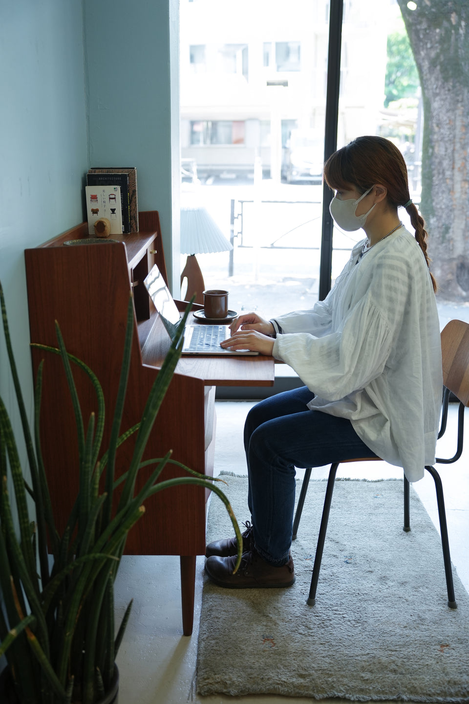 Teakwood Writing Bureau Dresser Danish Vintage/デンマークヴィンテージ ライティングビューロー ミラー付き 北欧家具