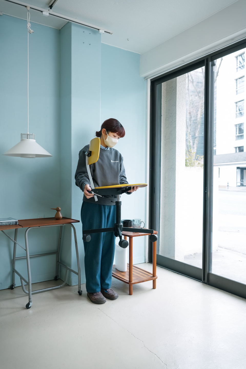 Vintage Rabami Chair STOLE-112 Yellow/デンマークヴィンテージ ラバミ キャスターチェア4本脚 北欧デザイン