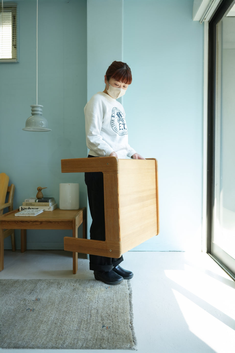 Vintage Swedese Pinewood Square Table Yngve Ekström/スウェーデンヴィンテージ スクエアローテーブル パイン材 イングヴィ・エクストローム