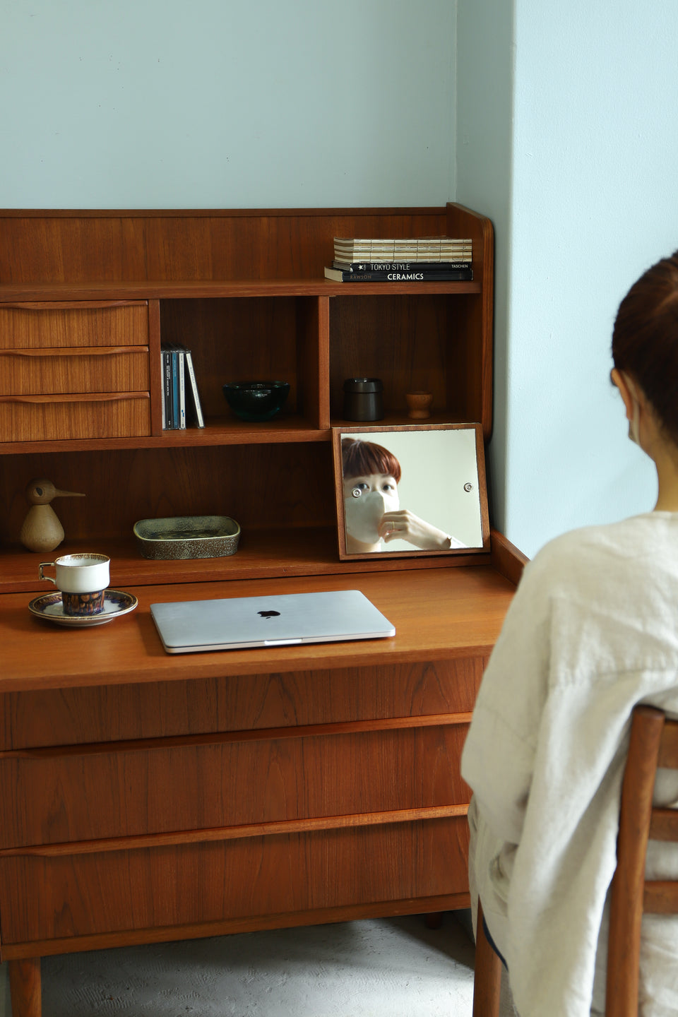 Writing Bureau with Mirror Danish Vintage/デンマークヴィンテージ ライティングビューロー ミラー付き ドレッサー 北欧家具