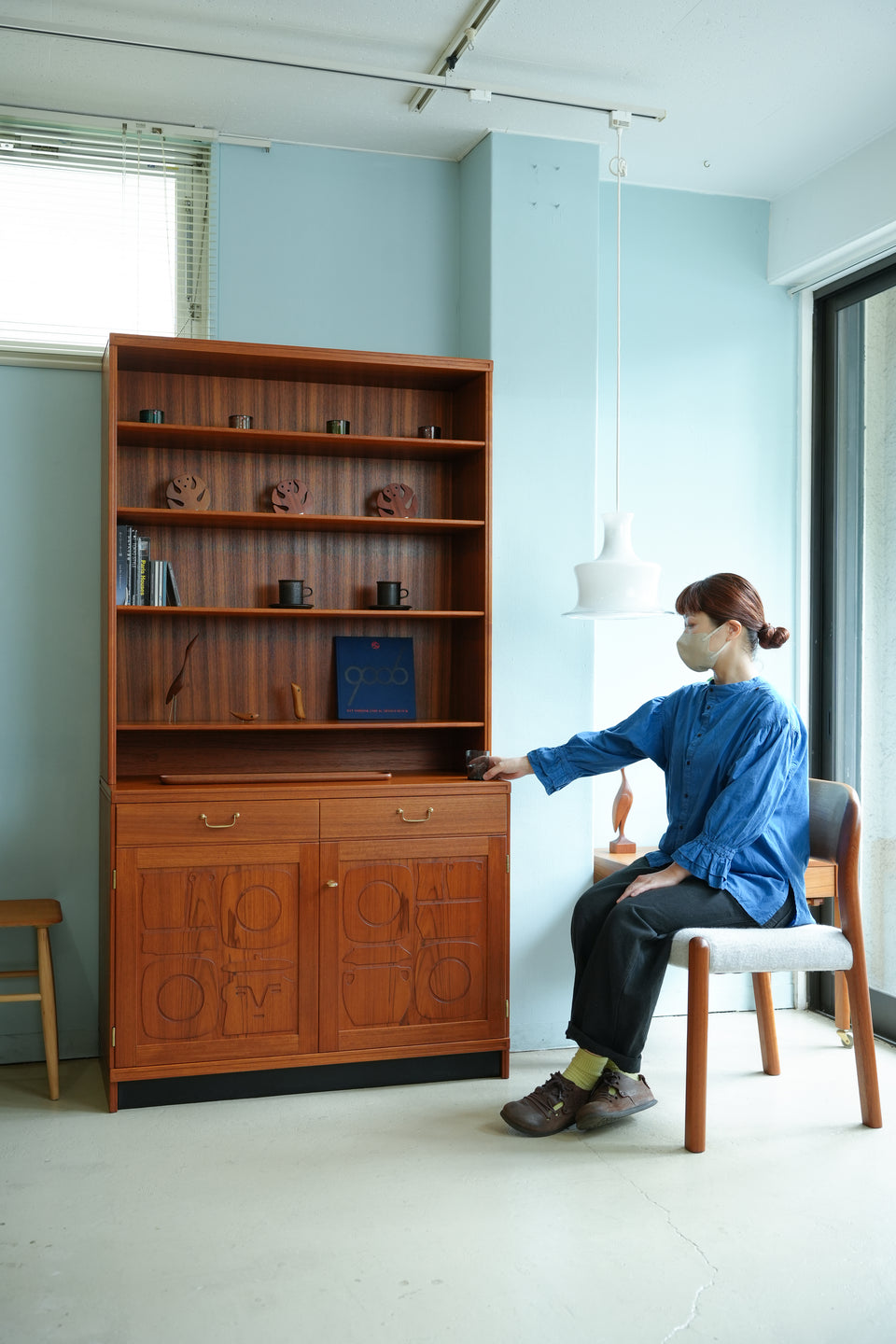Yngve Ekstrom Krus Bookcase Cabinet AB Westbergs Mobler/スウェーデンヴィンテージ イングヴ・エクストローム ブックケース キャビネット
