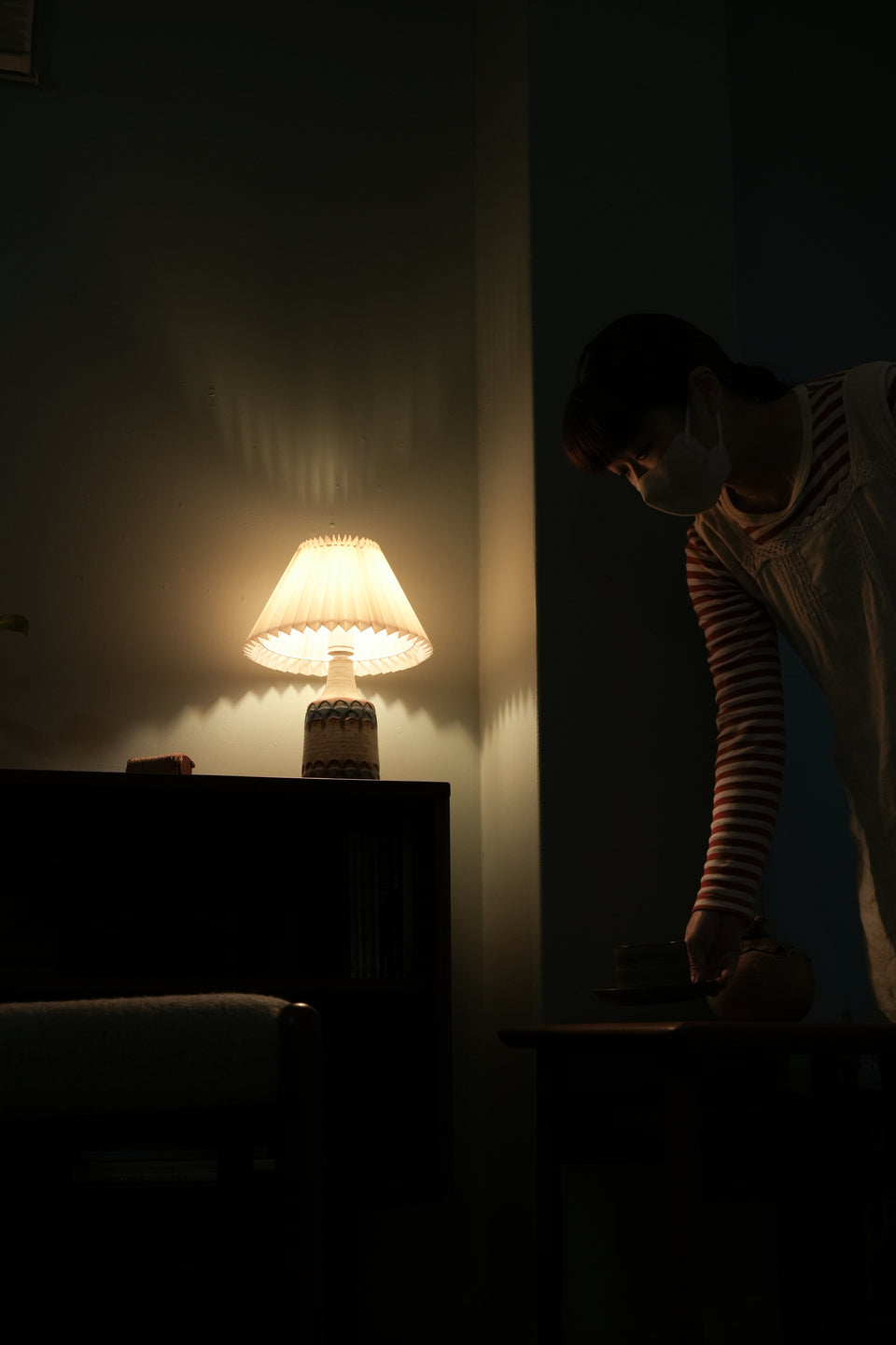 Soholm Table Lamp Beige&Blue Danish Vintage/デンマークヴィンテージ スーホルム テーブルランプ