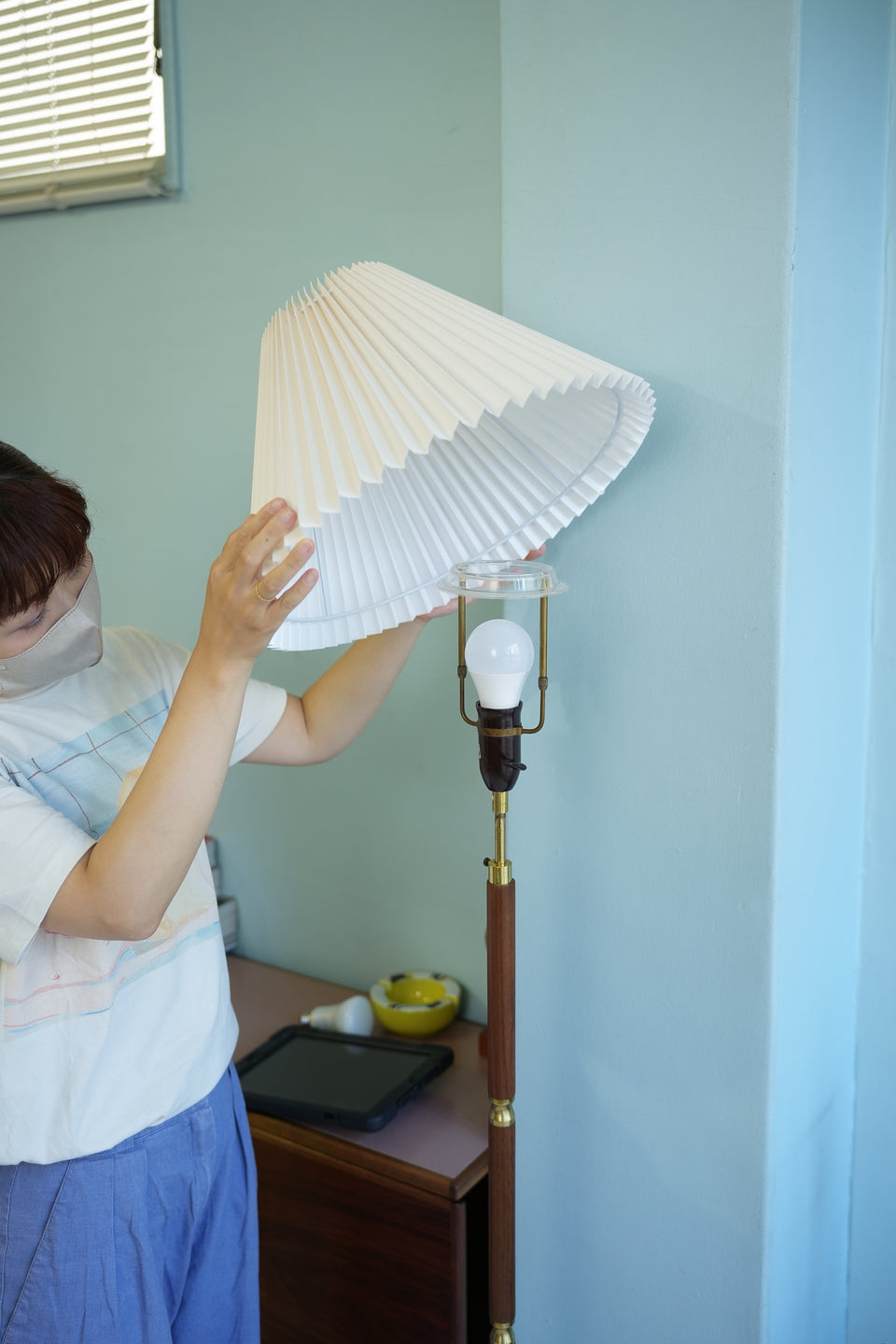 Danish Vintage ES Horn Floor Lamp Model804/デンマークヴィンテージ フロアスタンドライト チーク材 間接照明