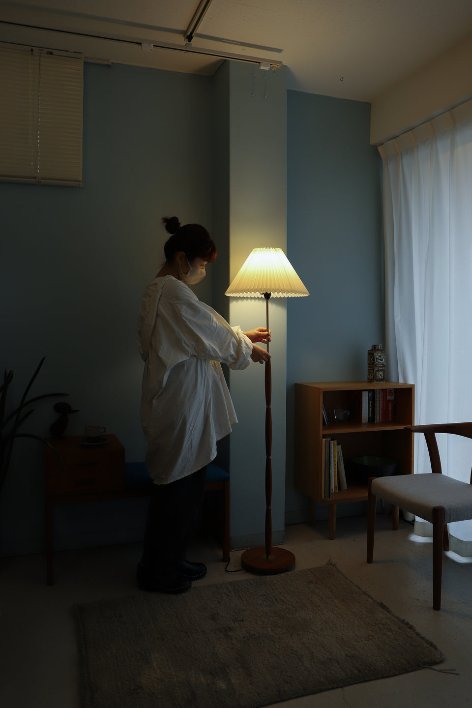 Danish Vintage Floor Stand Light Teakwood/デンマークヴィンテージ フロアスタンドライト 間接照明 チーク材 北欧インテリア